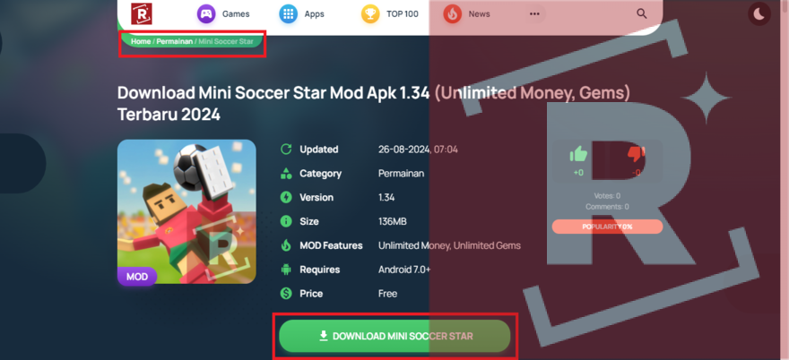 download mini soccer star mod apk