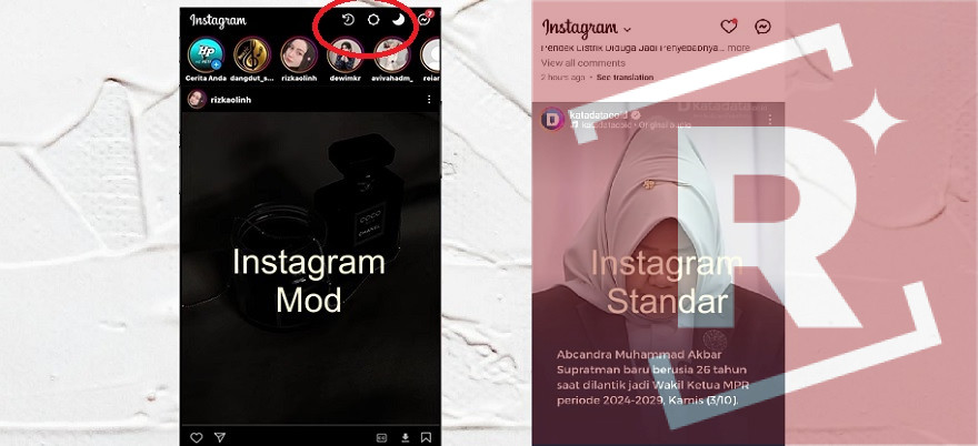 Perbandingan Instagram Apk standar dengan versi mod